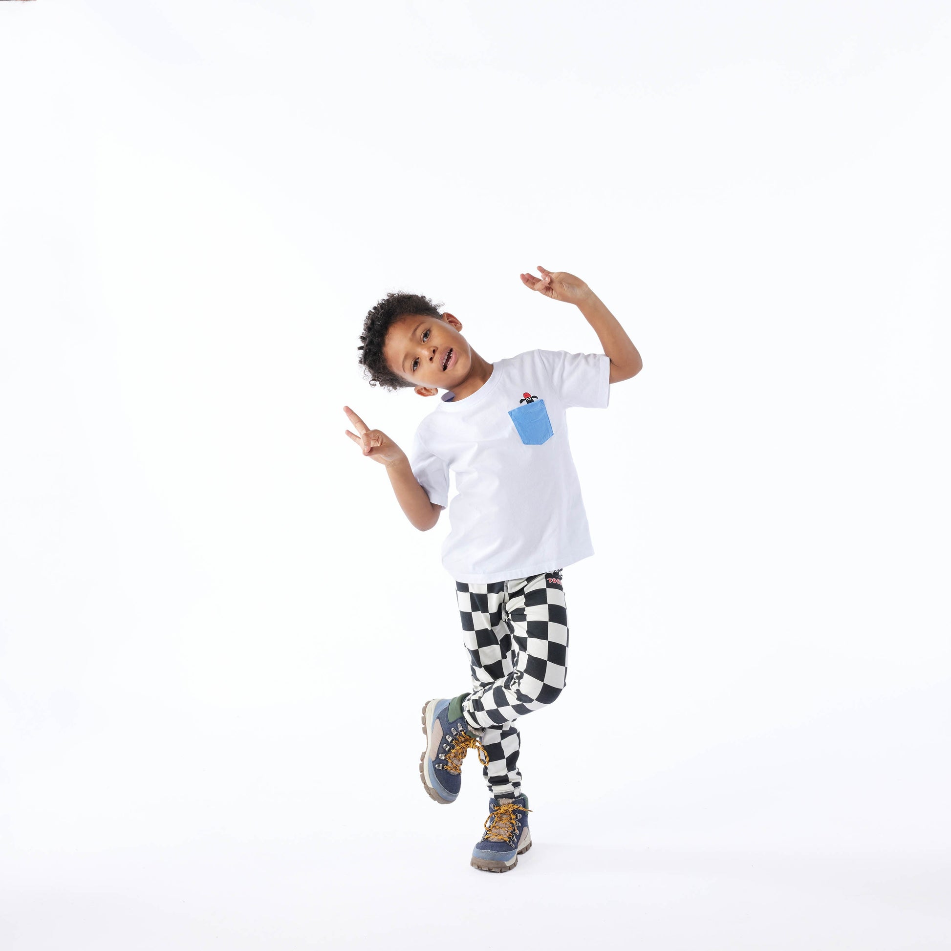 Racka Kids Shaun the Sheep Legging - Black Woolly Checkerboard