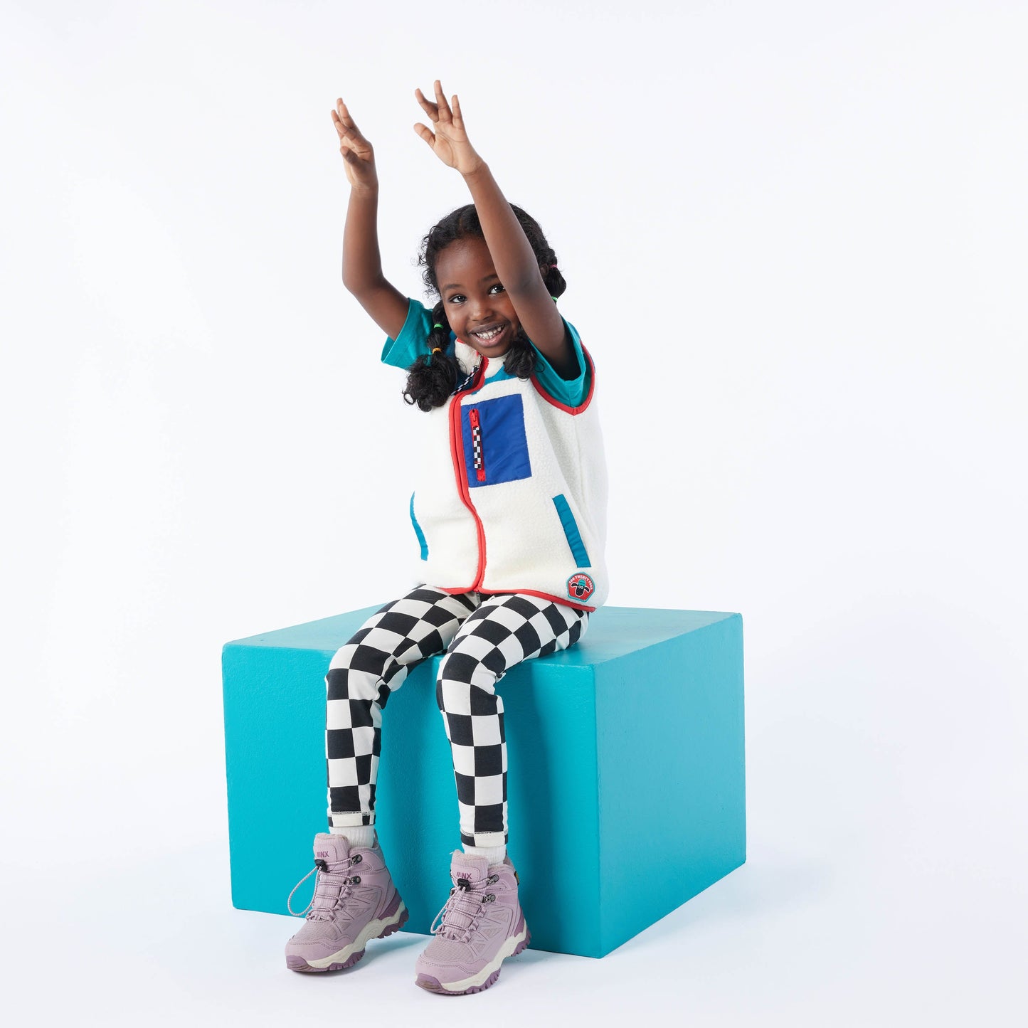 Racka Kids Shaun the Sheep Legging - Black Woolly Checkerboard