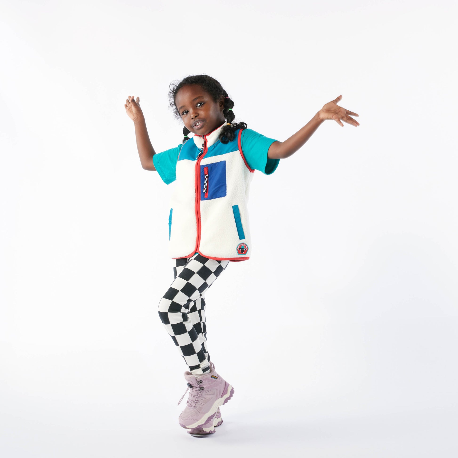 Racka Kids Shaun the Sheep Legging - Black Woolly Checkerboard