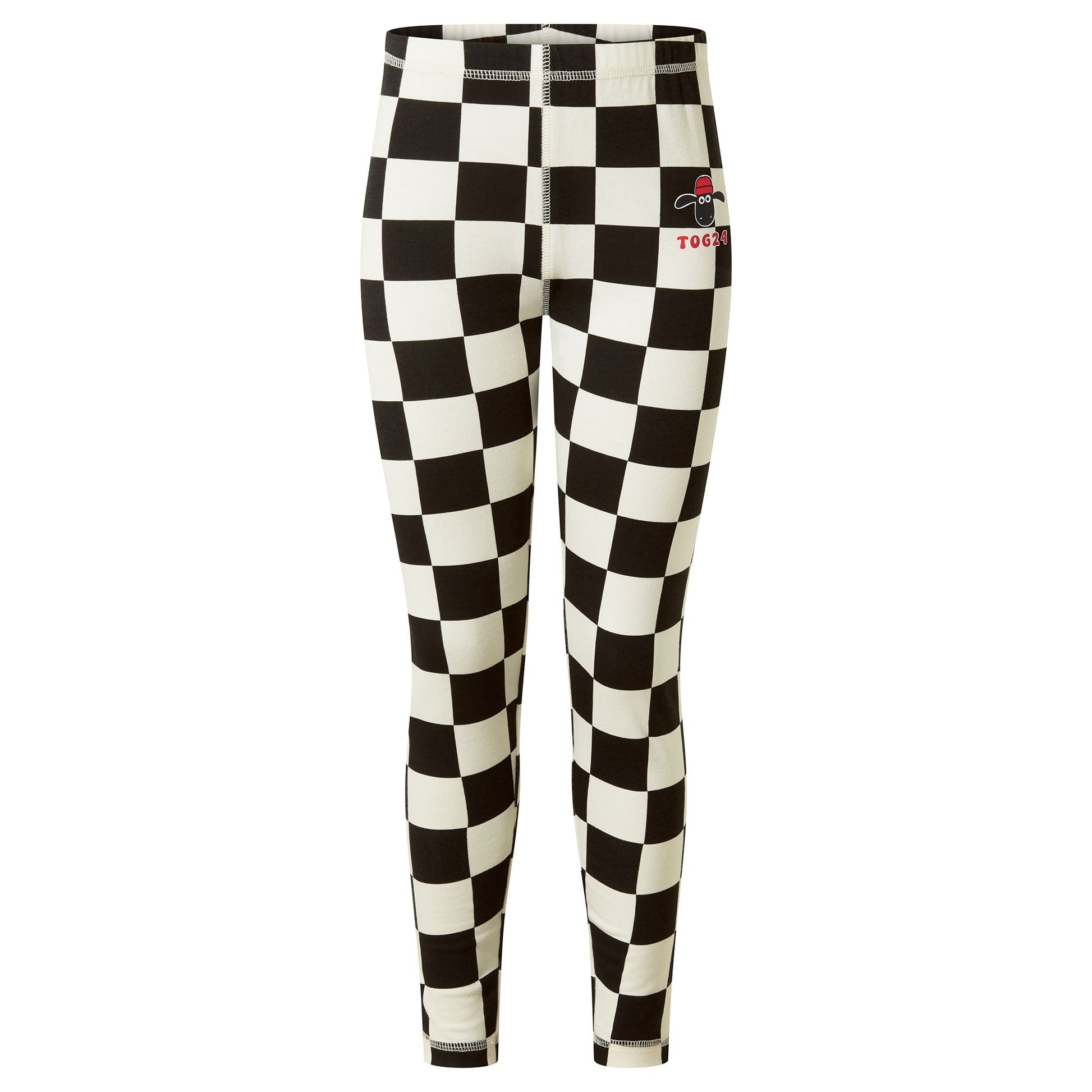 Racka Kids Shaun the Sheep Legging - Black Woolly Checkerboard