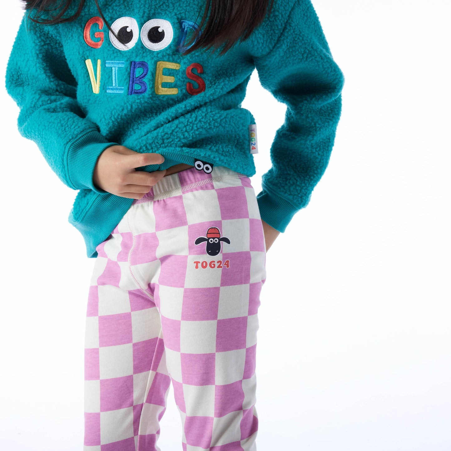 Racka Kids Shaun the Sheep Legging - Pink Woolly Checkerboard