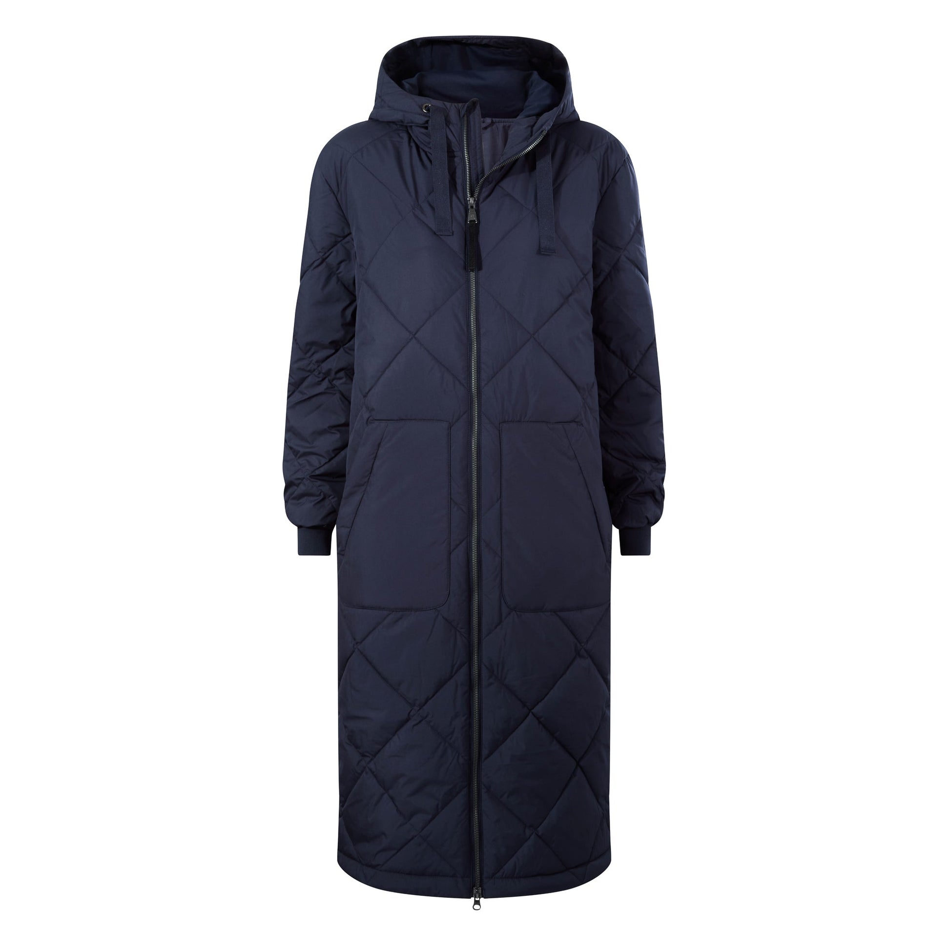 Rainey Womens Longline Lightweight Insulated Quilted Coat - Deepest Blue