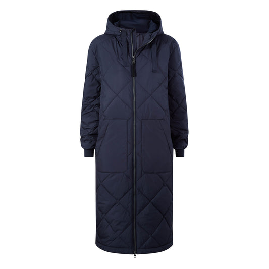Rainey Womens Longline Lightweight Insulated Quilted Coat - Deepest Blue