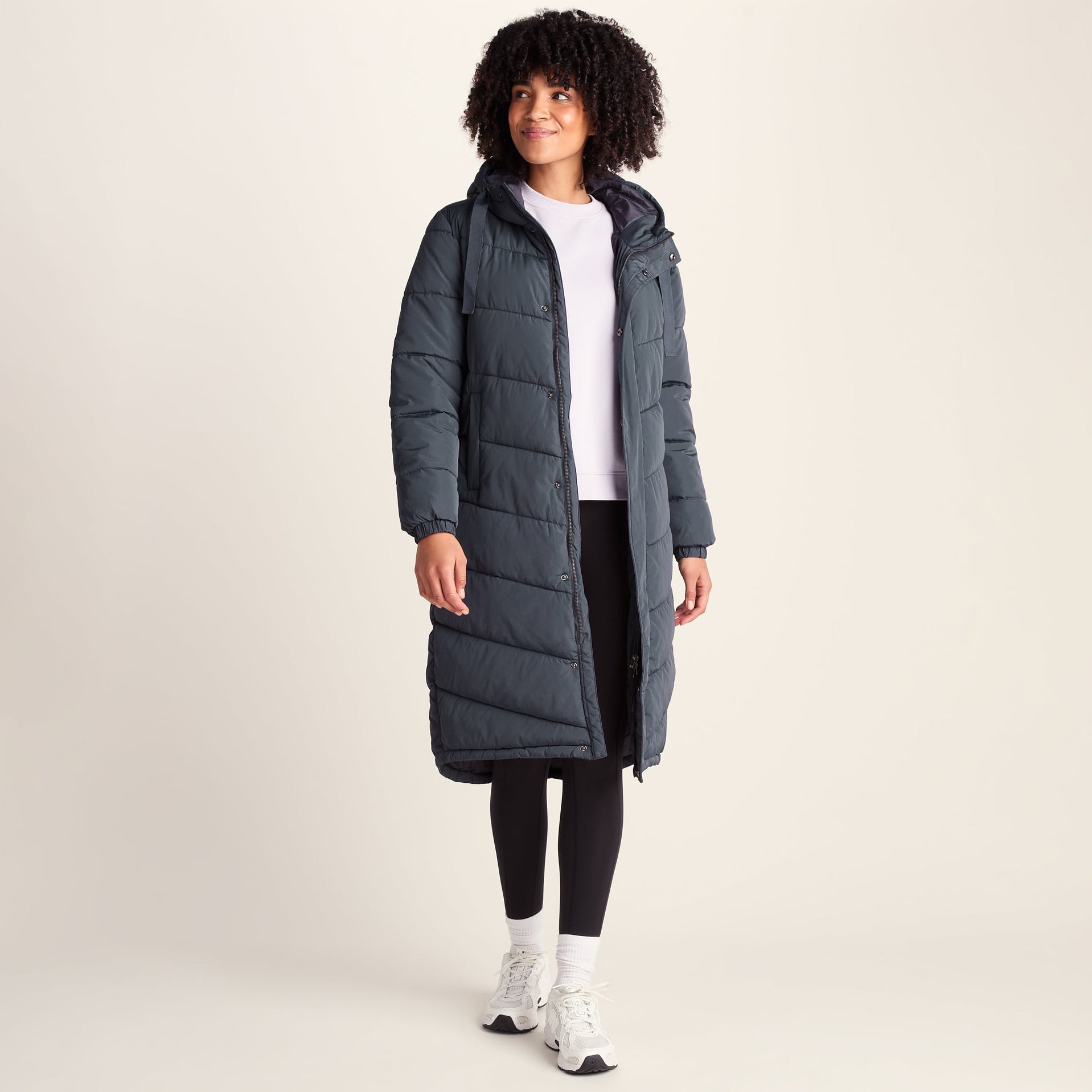 Raleigh Womens Long Insulated Jacket - Washed Blue
