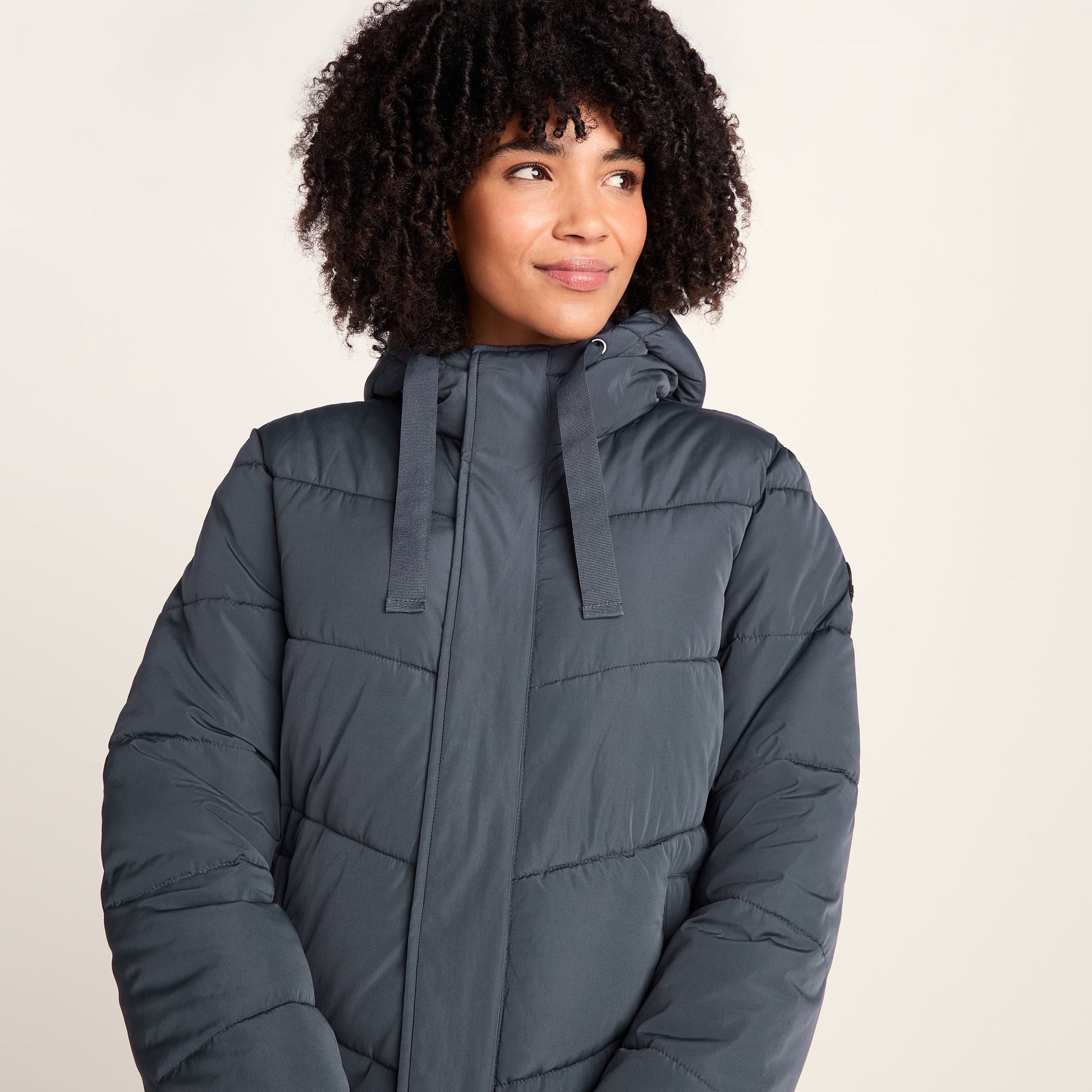 Raleigh Womens Long Insulated Jacket - Washed Blue