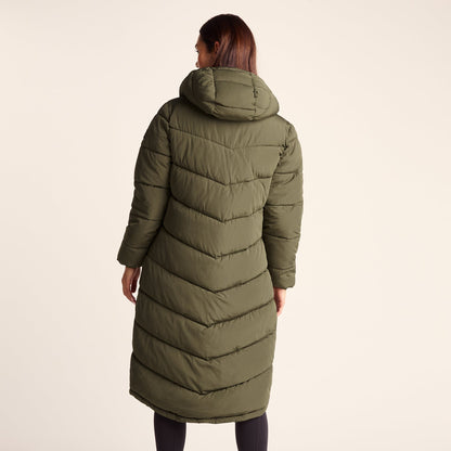 Raleigh Womens Long Insulated Jacket - Khaki