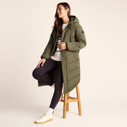 Raleigh Womens Long Insulated Jacket - Khaki