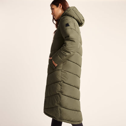 Raleigh Womens Long Insulated Jacket - Khaki
