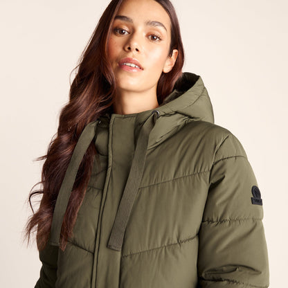 Raleigh Womens Long Insulated Jacket - Khaki