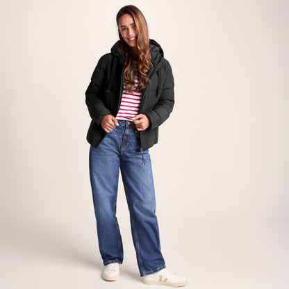 Raleigh Luxe Womens Shower Resistant Down Insulated Jacket - Black