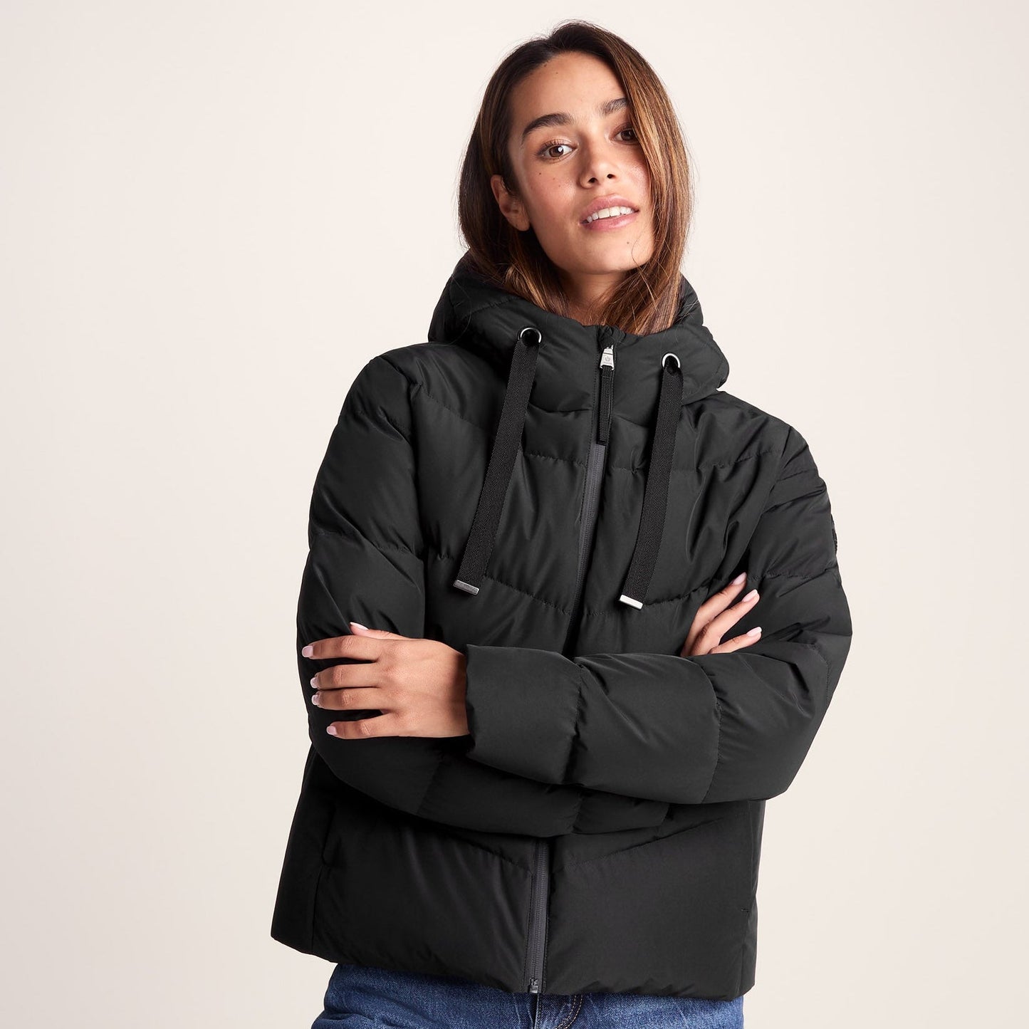 Raleigh Luxe Womens Shower Resistant Down Insulated Jacket - Black