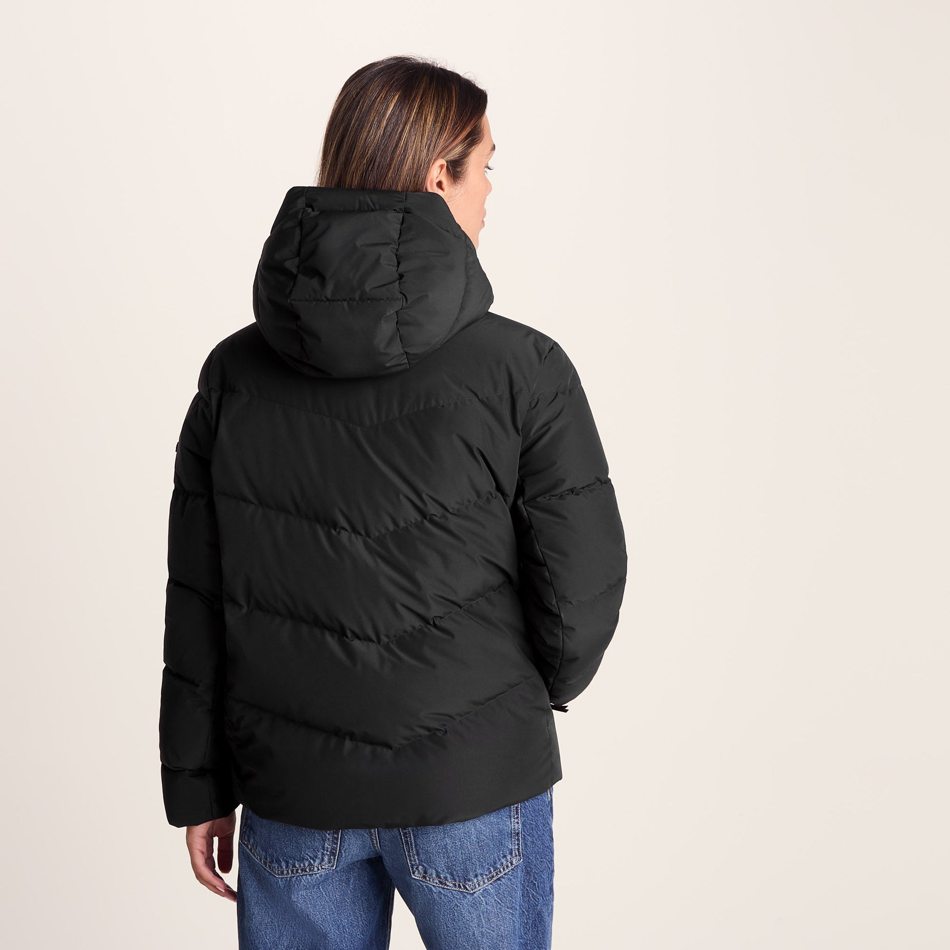 Raleigh Luxe Womens Shower Resistant Down Insulated Jacket - Black