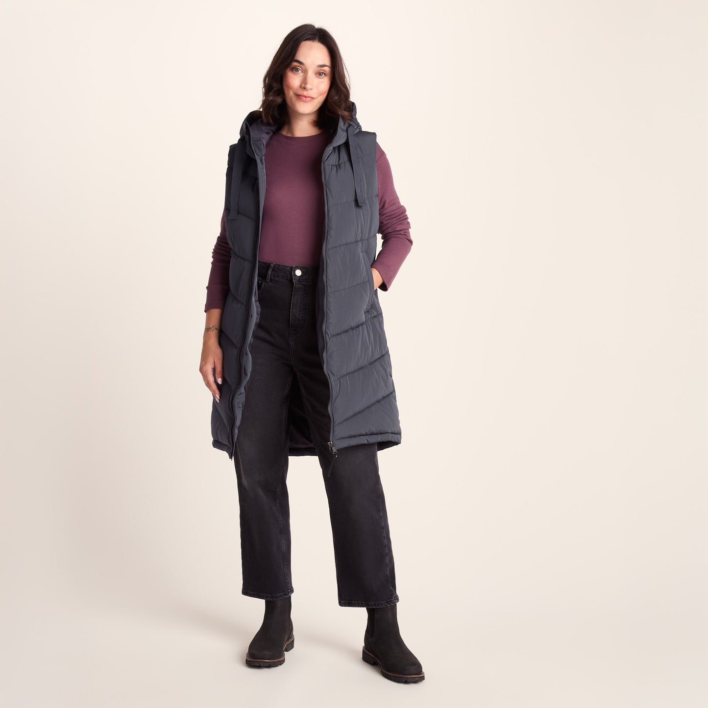 Ranskill Womens Long Insulated Gilet - Washed Blue