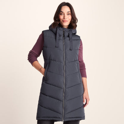Ranskill Womens Long Insulated Gilet - Washed Blue