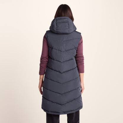 Ranskill Womens Long Insulated Gilet - Washed Blue