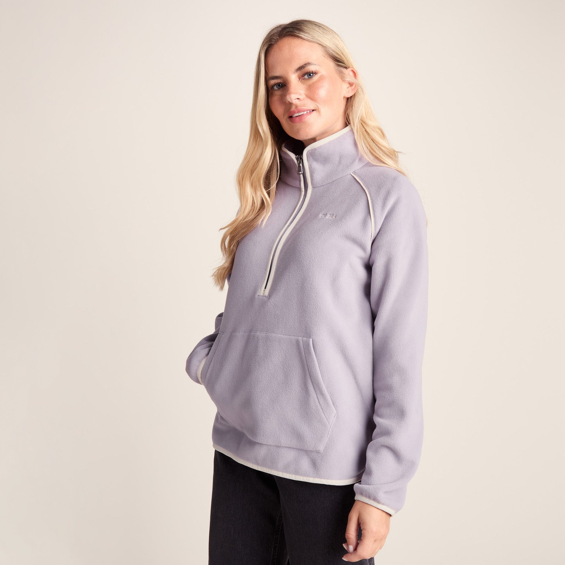 Rawson Womens Relaxed Fit Microfleece Zip Neck - Lavender Grey