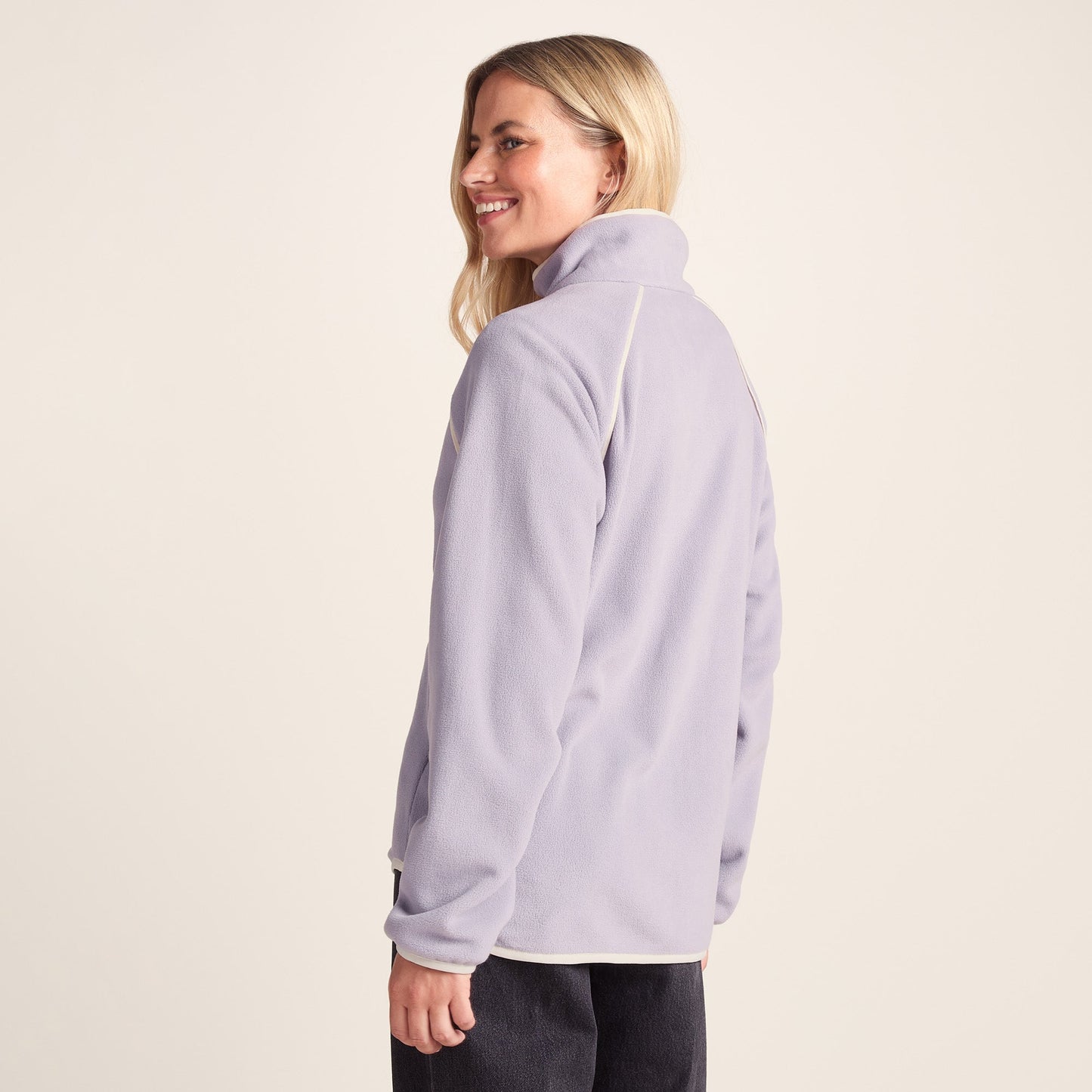 Rawson Womens Relaxed Fit Microfleece Zip Neck - Lavender Grey