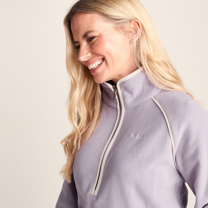 Rawson Womens Relaxed Fit Microfleece Zip Neck - Lavender Grey