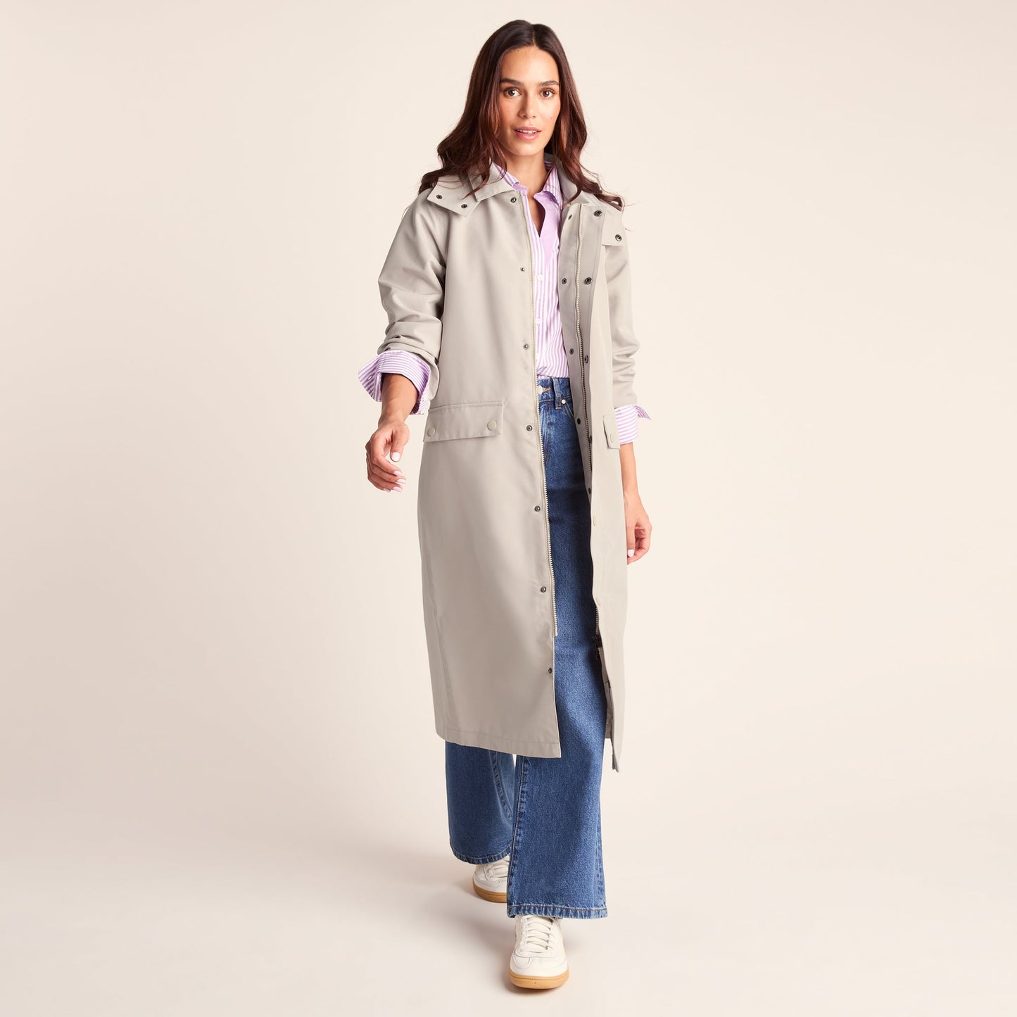 Remi Womens Classic Waterproof Car Coat - Cool Beige