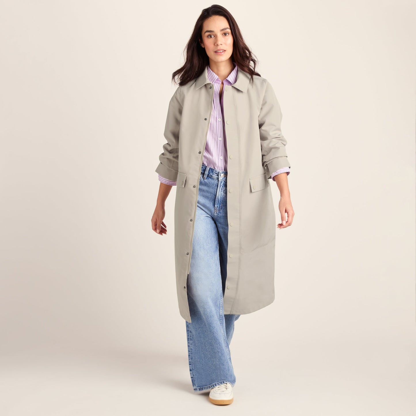 Remi Womens Classic Waterproof Car Coat - Cool Beige