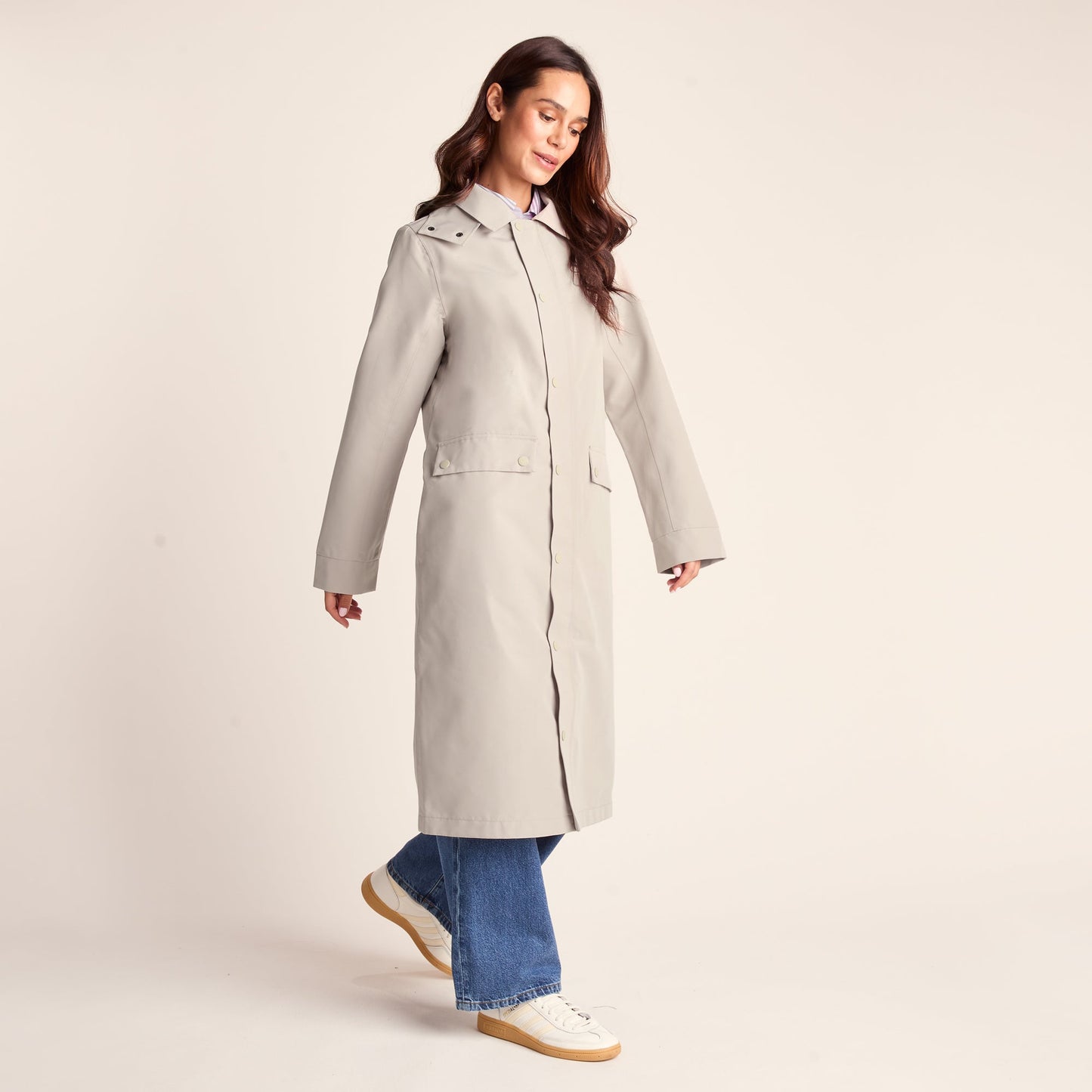 Remi Womens Classic Waterproof Car Coat - Cool Beige