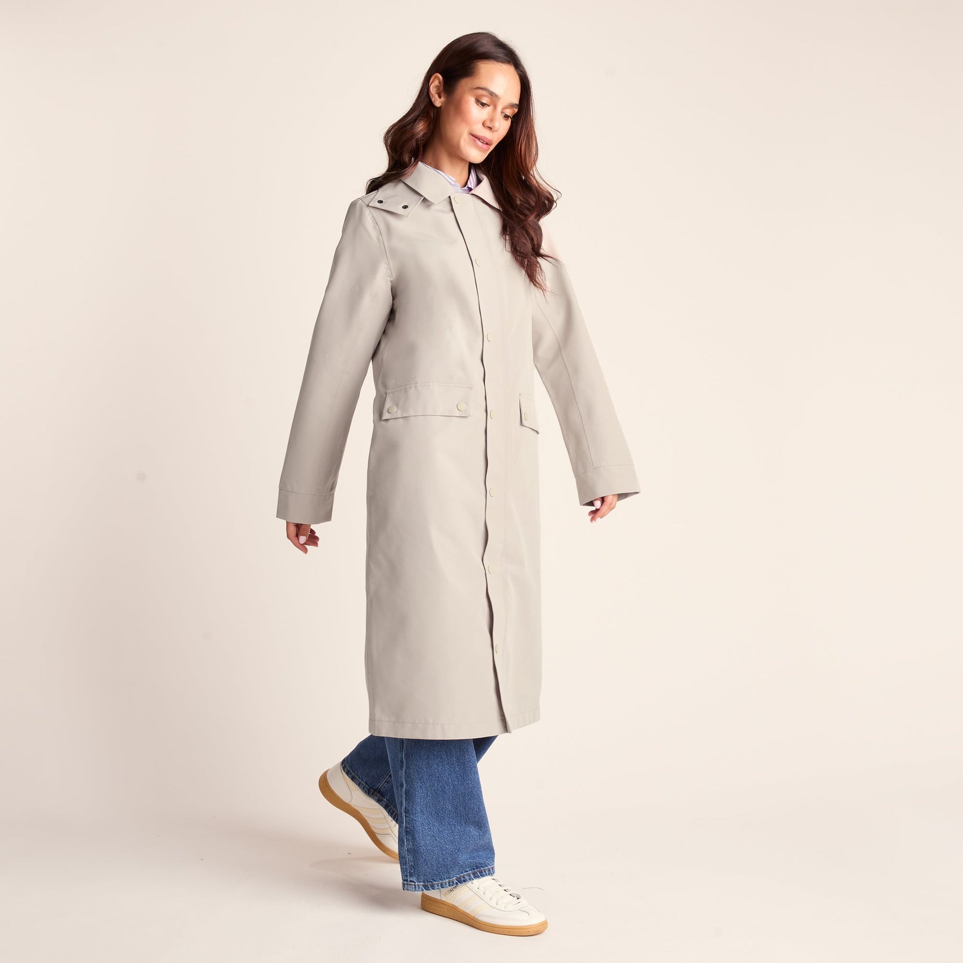 Remi Womens Classic Waterproof Car Coat - Cool Beige