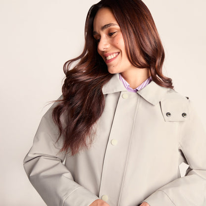 Remi Womens Classic Waterproof Car Coat - Cool Beige