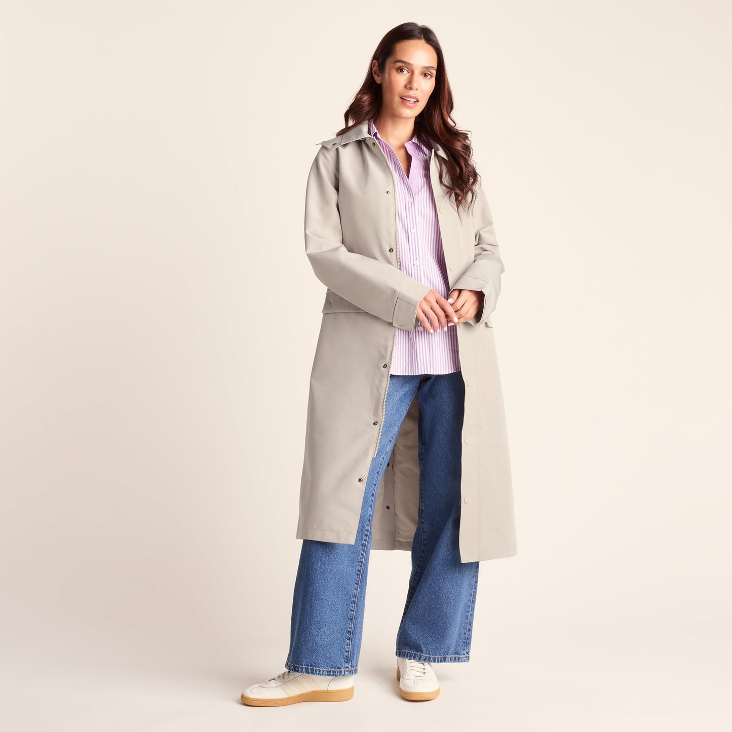 Remi Womens Classic Waterproof Car Coat - Cool Beige