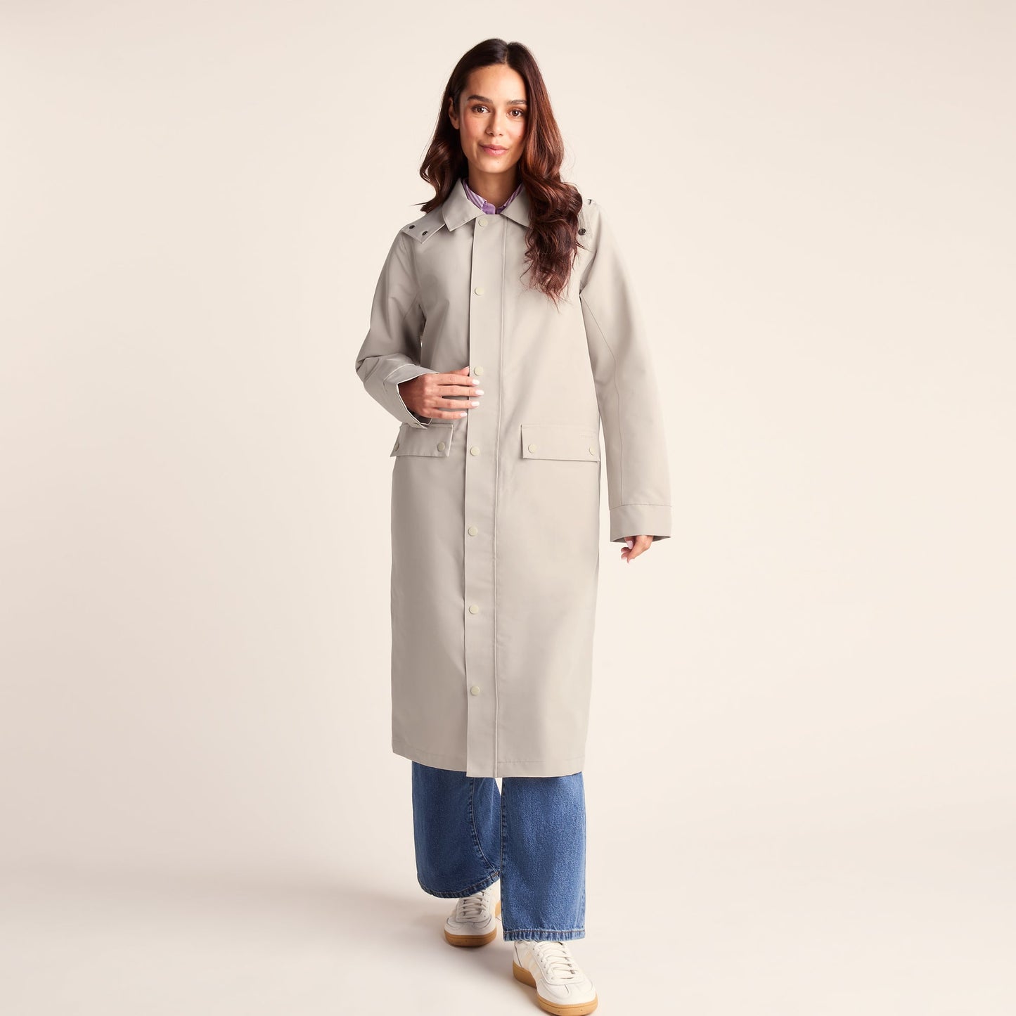Remi Womens Classic Waterproof Car Coat - Cool Beige