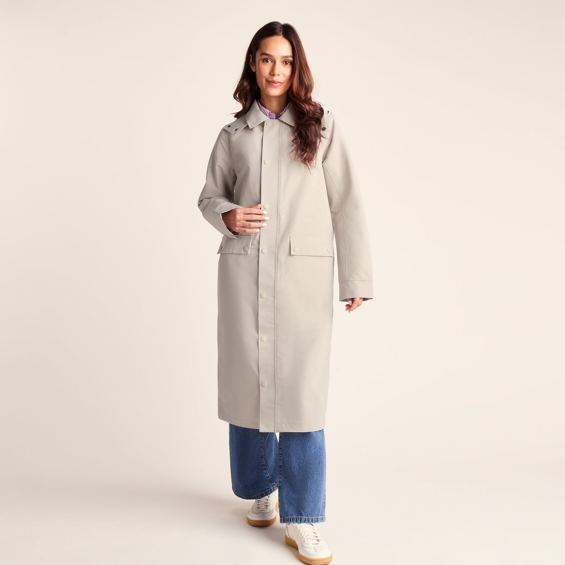 Remi Womens Classic Waterproof Car Coat - Cool Beige