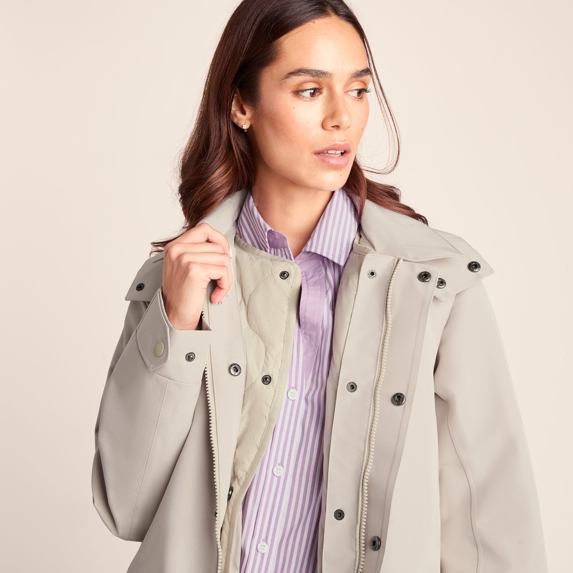 Remi Womens Classic Waterproof Car Coat - Cool Beige