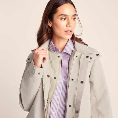 Remi Womens Classic Waterproof Car Coat - Cool Beige