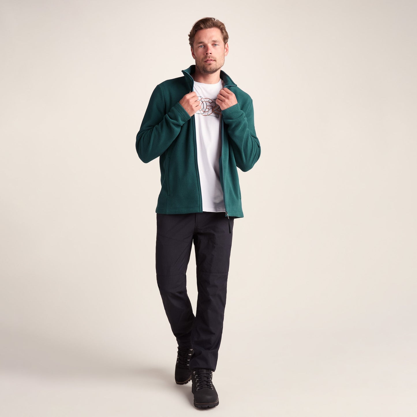 Revive Mens Fleece Jacket - Dark Turquoise