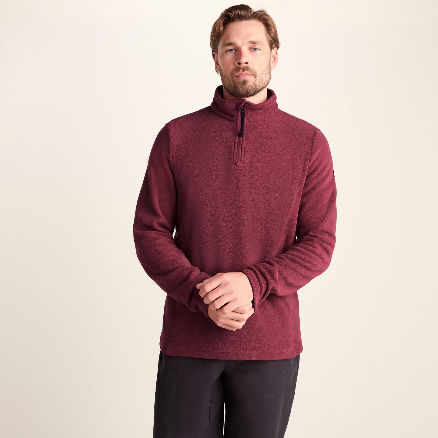 Revive Mens Quarter Zip Fleece - Garnet Red