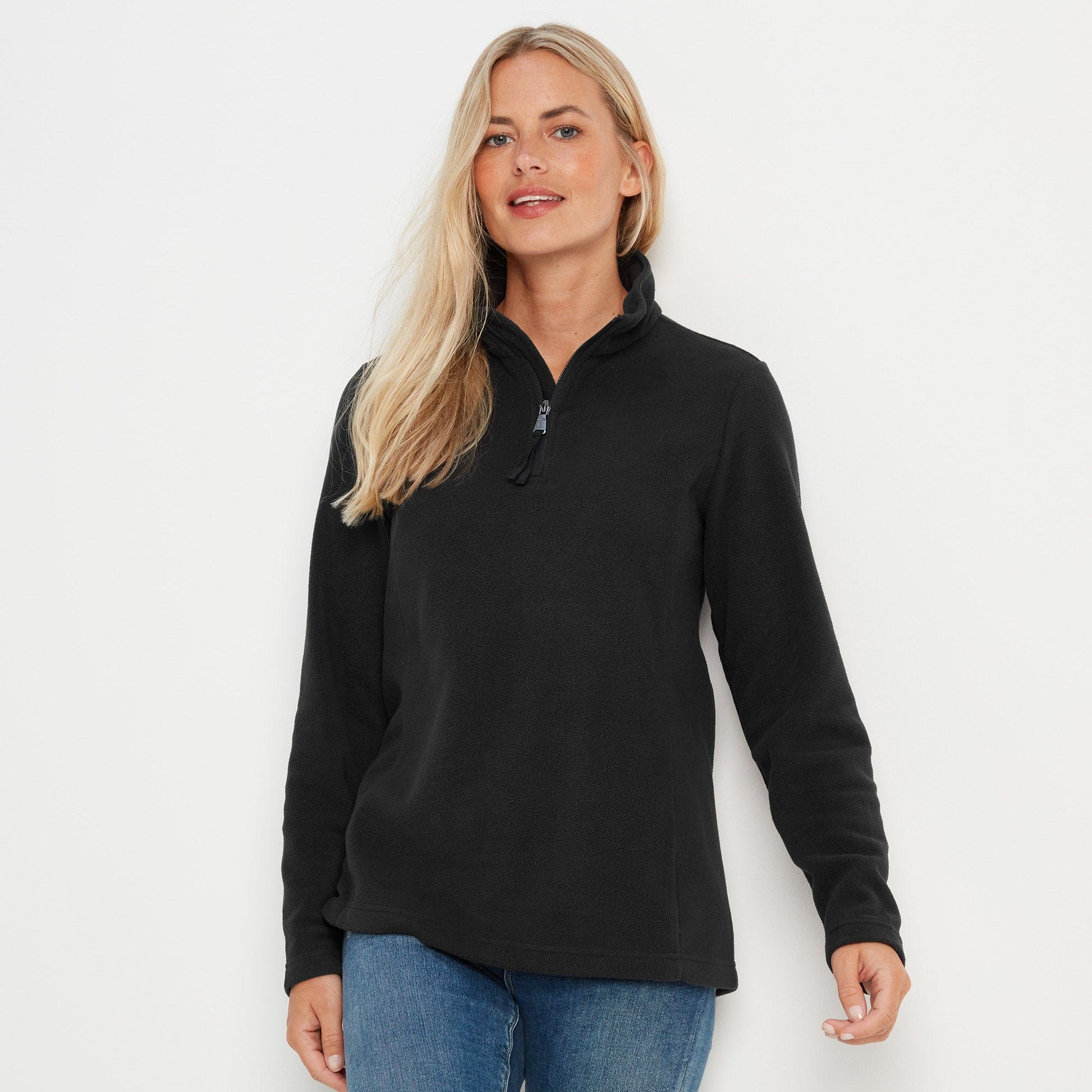 Revive Womens Quarter Zip Fleece - Black