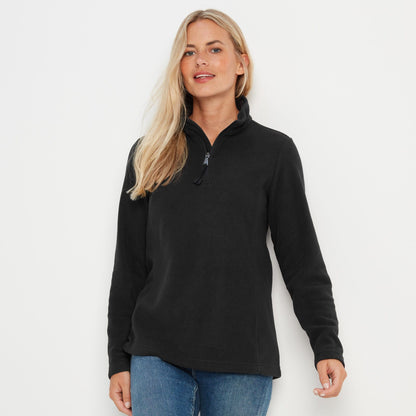 Revive Womens Quarter Zip Fleece - Black