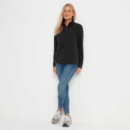 Revive Womens Quarter Zip Fleece - Black