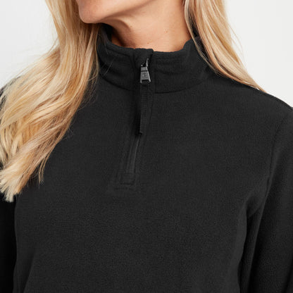 Revive Womens Quarter Zip Fleece - Black