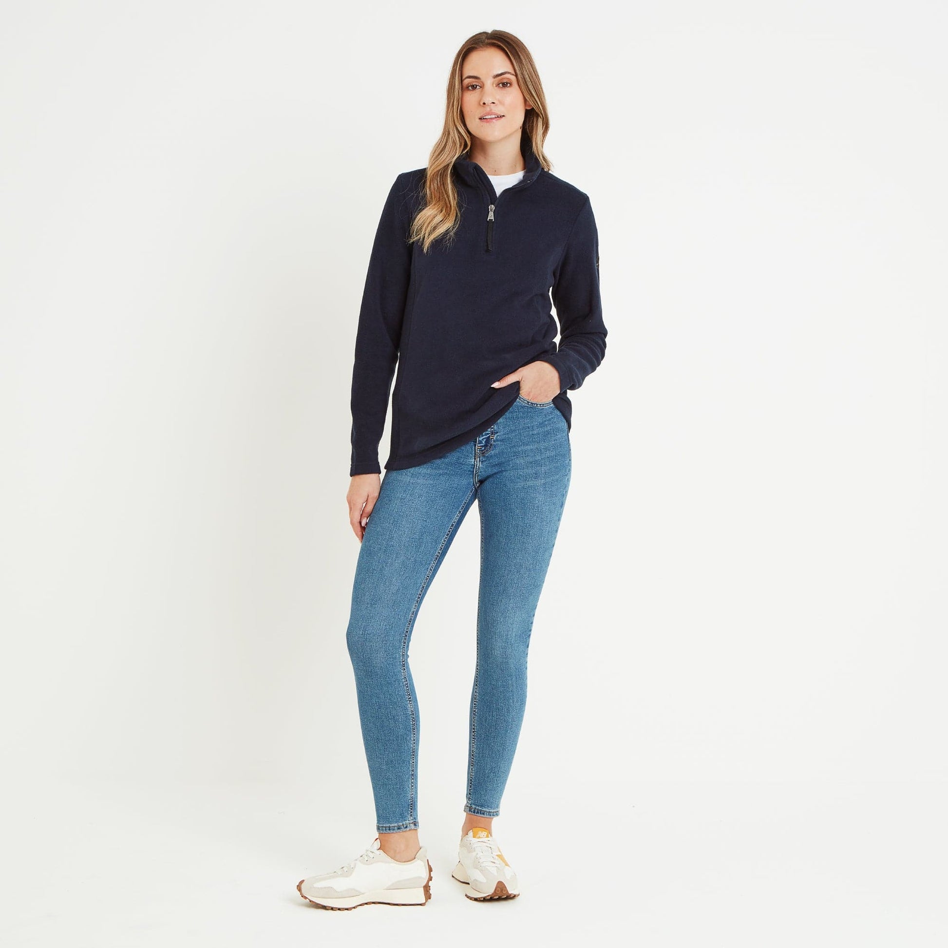 Revive Womens Quarter Zip Fleece - Dark Indigo