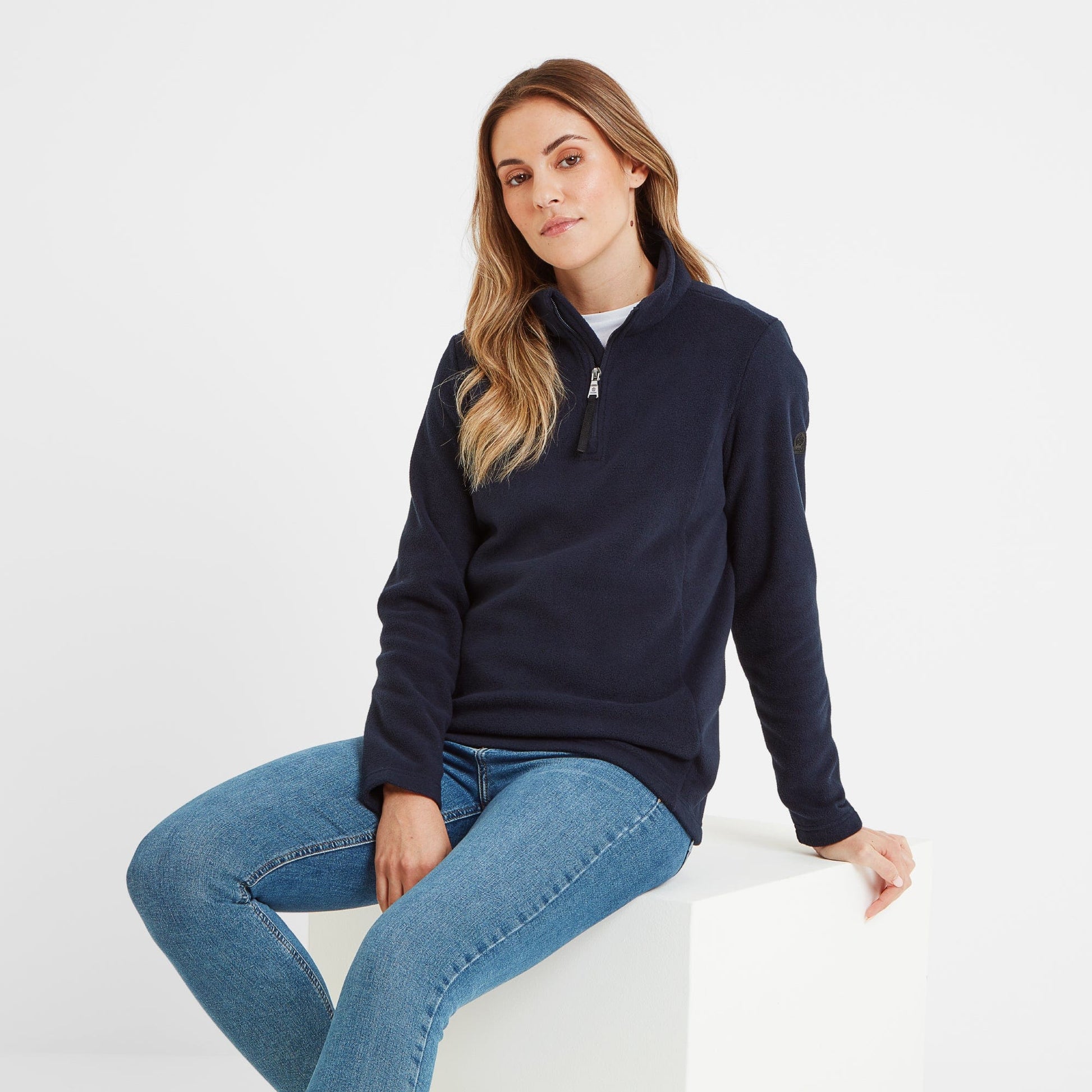 Revive Womens Quarter Zip Fleece - Dark Indigo