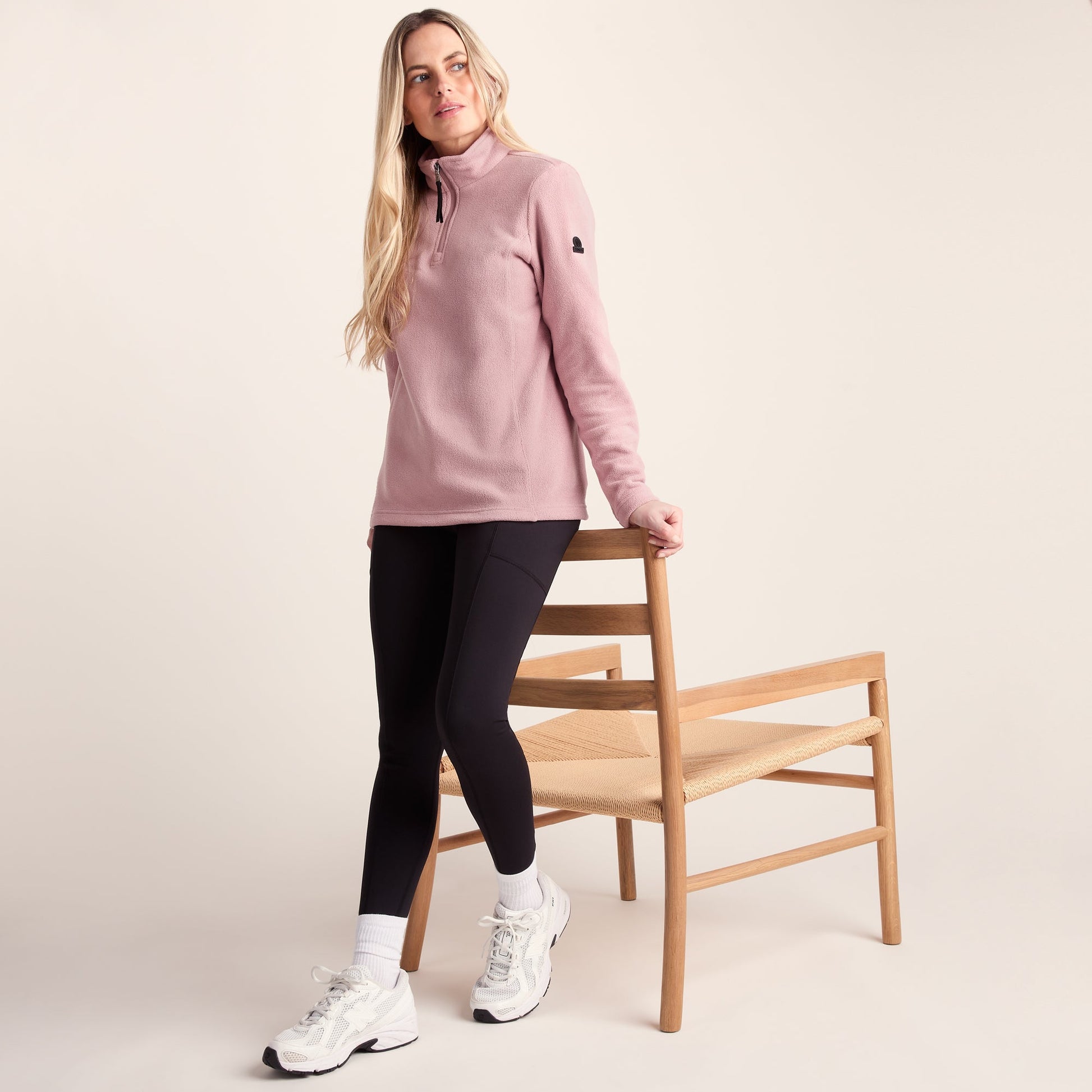 Revive Womens Quarter Zip Fleece - Faded Pink