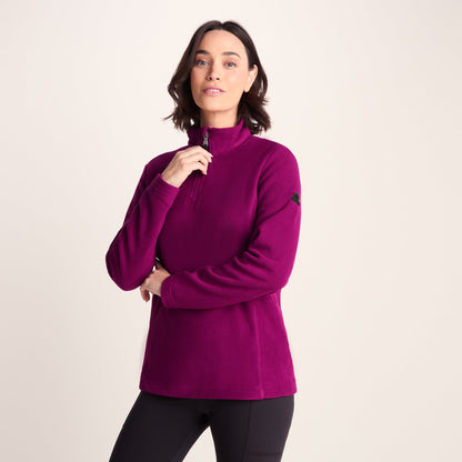 Revive Womens Quarter Zip Fleece - Purple Berry