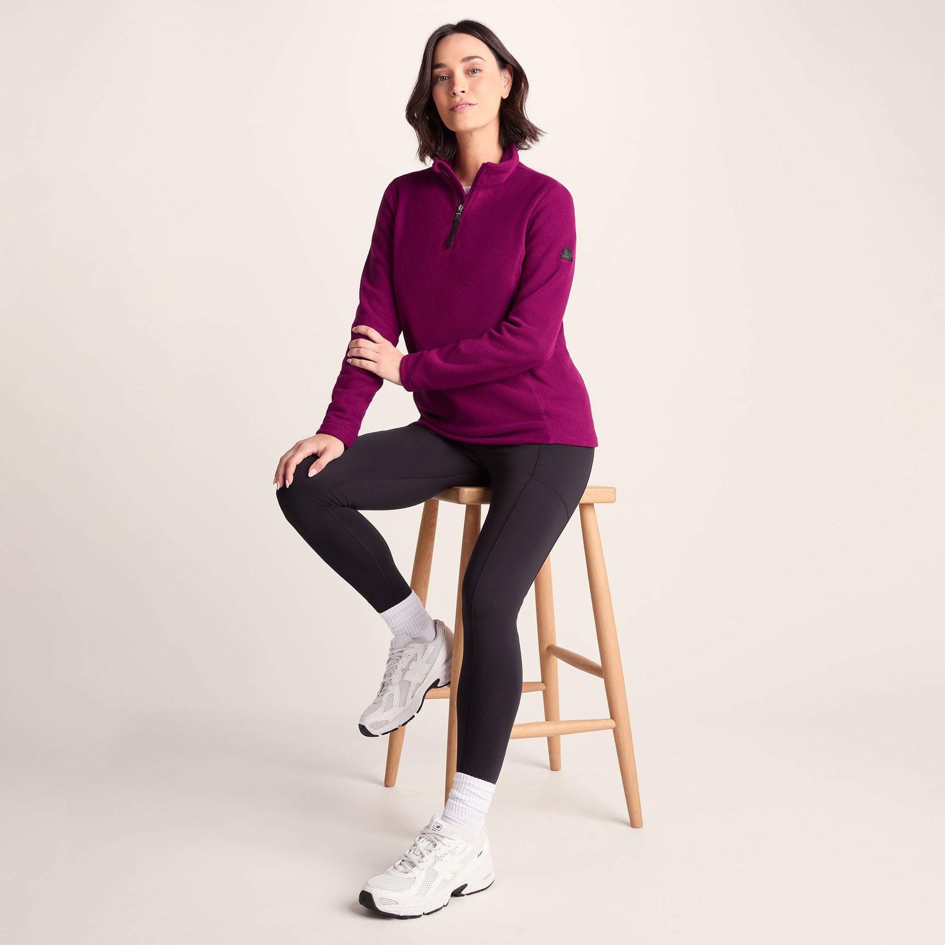 Revive Womens Quarter Zip Fleece - Purple Berry