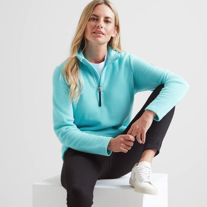 Revive Womens Quarter Zip Fleece - Shore Blue