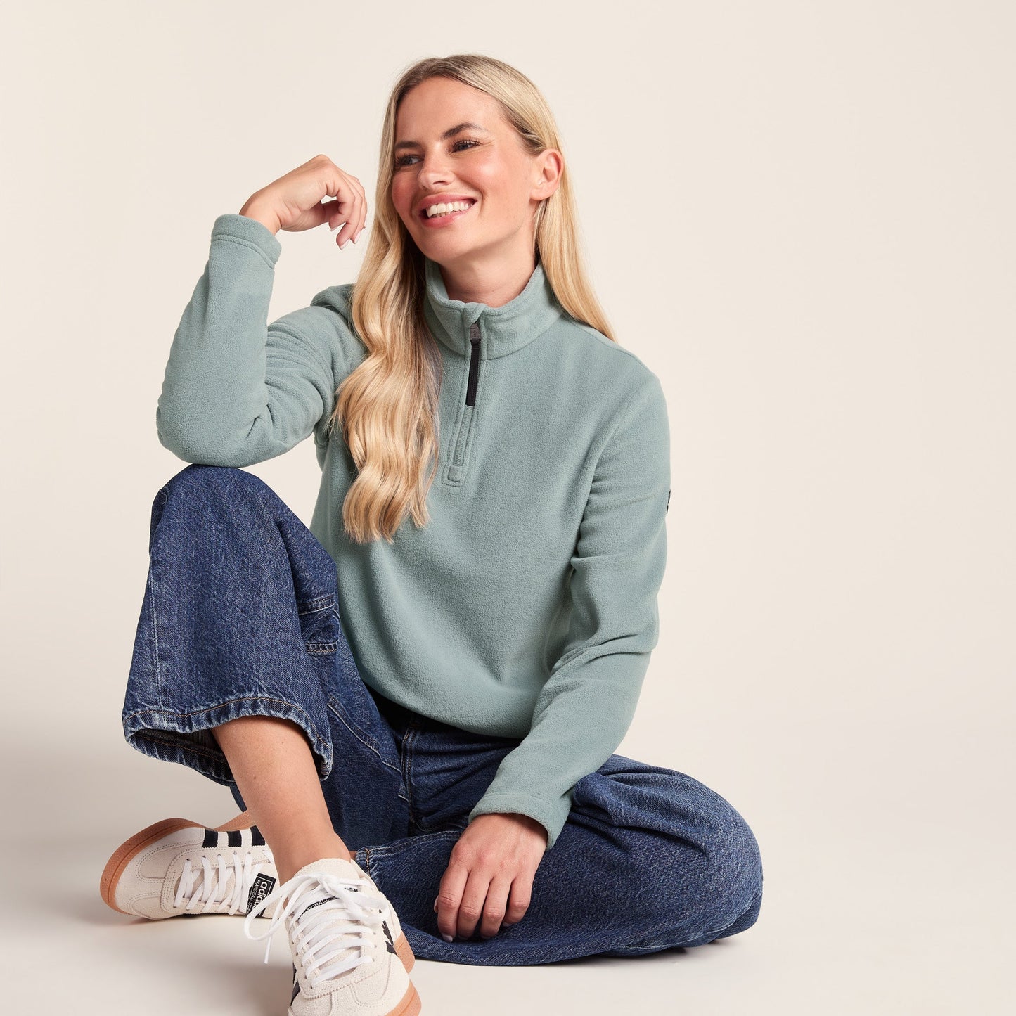 Revive Womens Quarter Zip Fleece - Smokey Teal