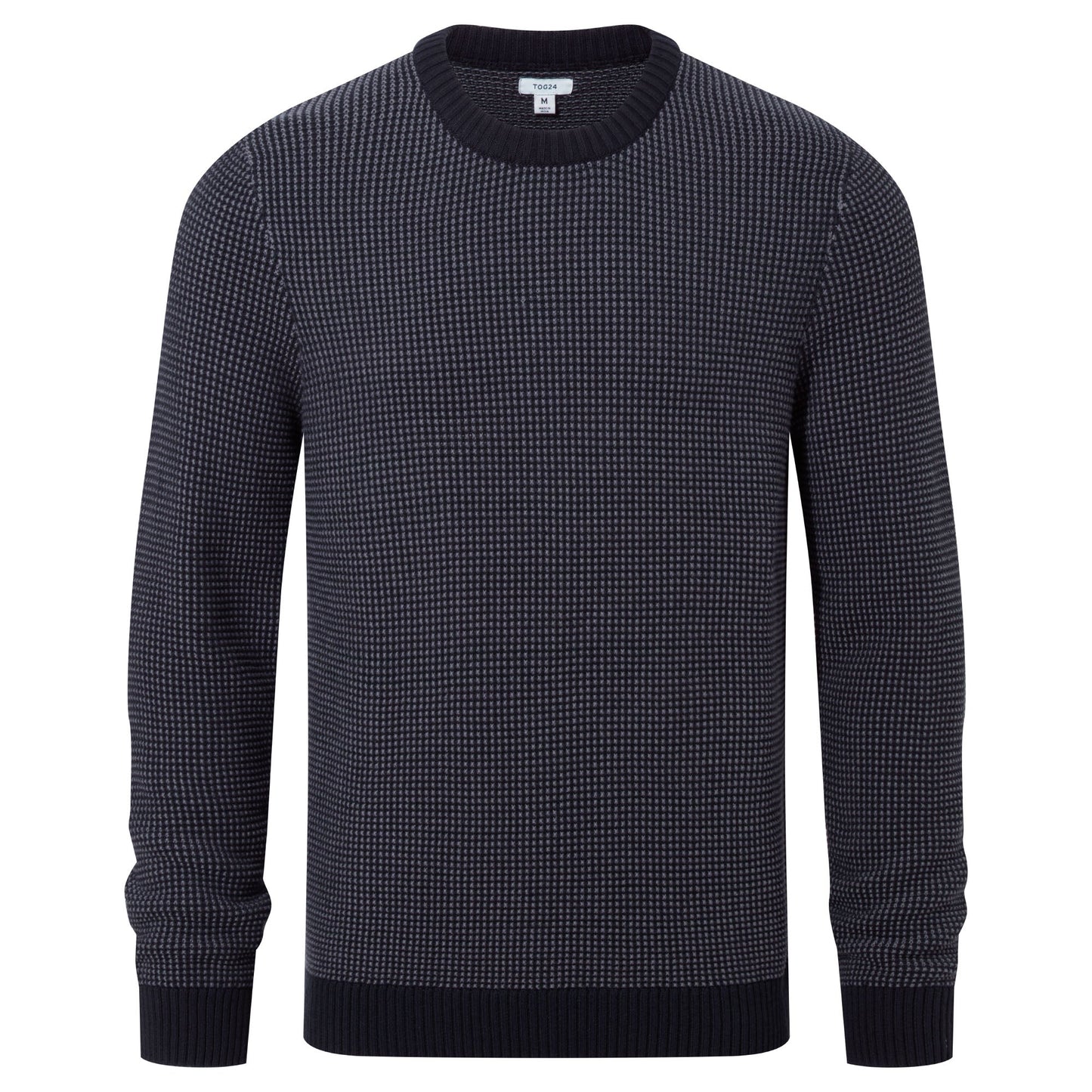 Richie Mens Knitted Crew Neck jumper - Dark Indigo