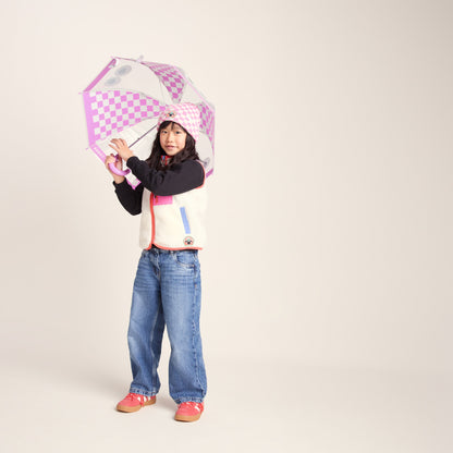 Romney Kids Shaun the Sheep Umbrella - Pink White Checkerboard