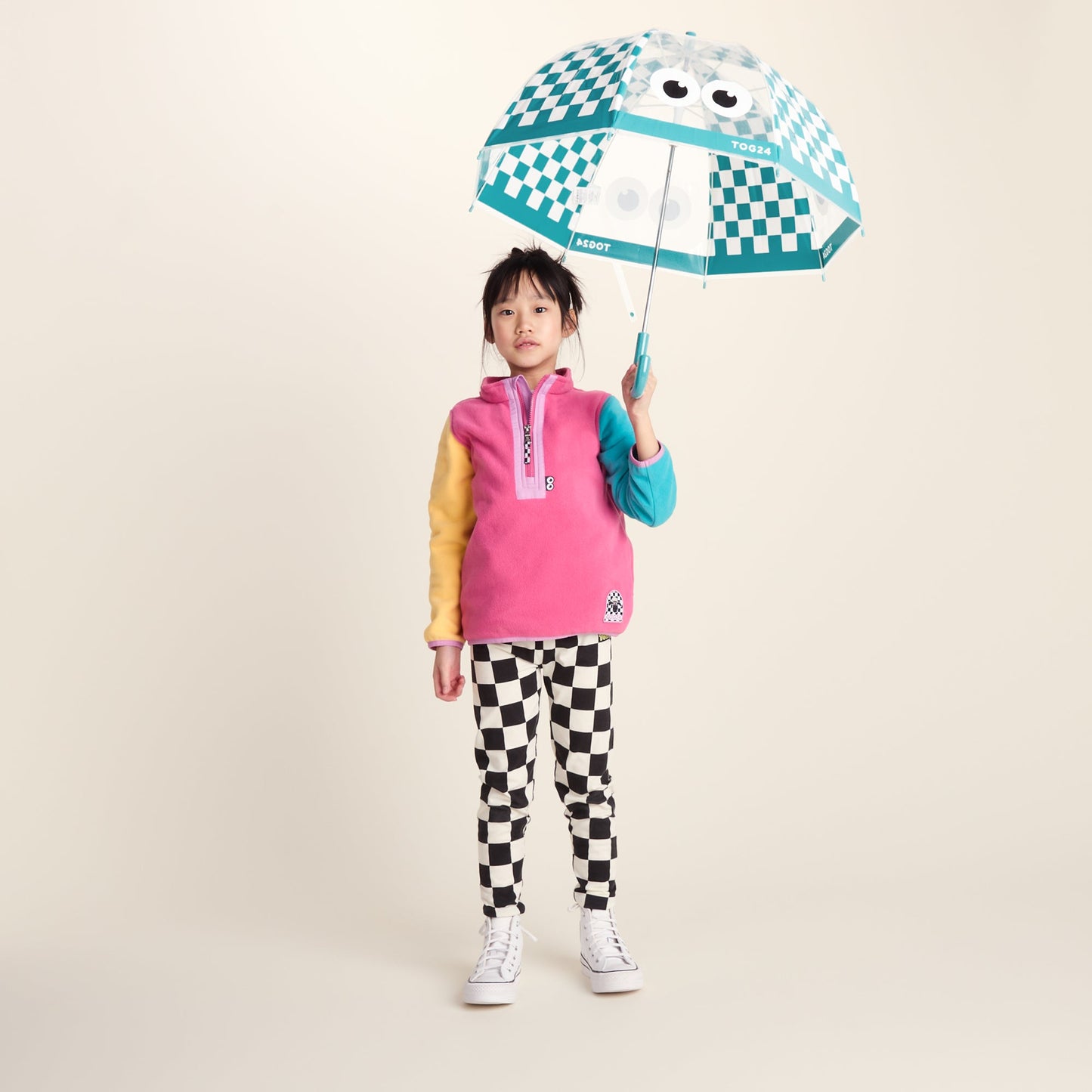 Romney Kids Shaun the Sheep Umbrella - Spearmint Checkerboard