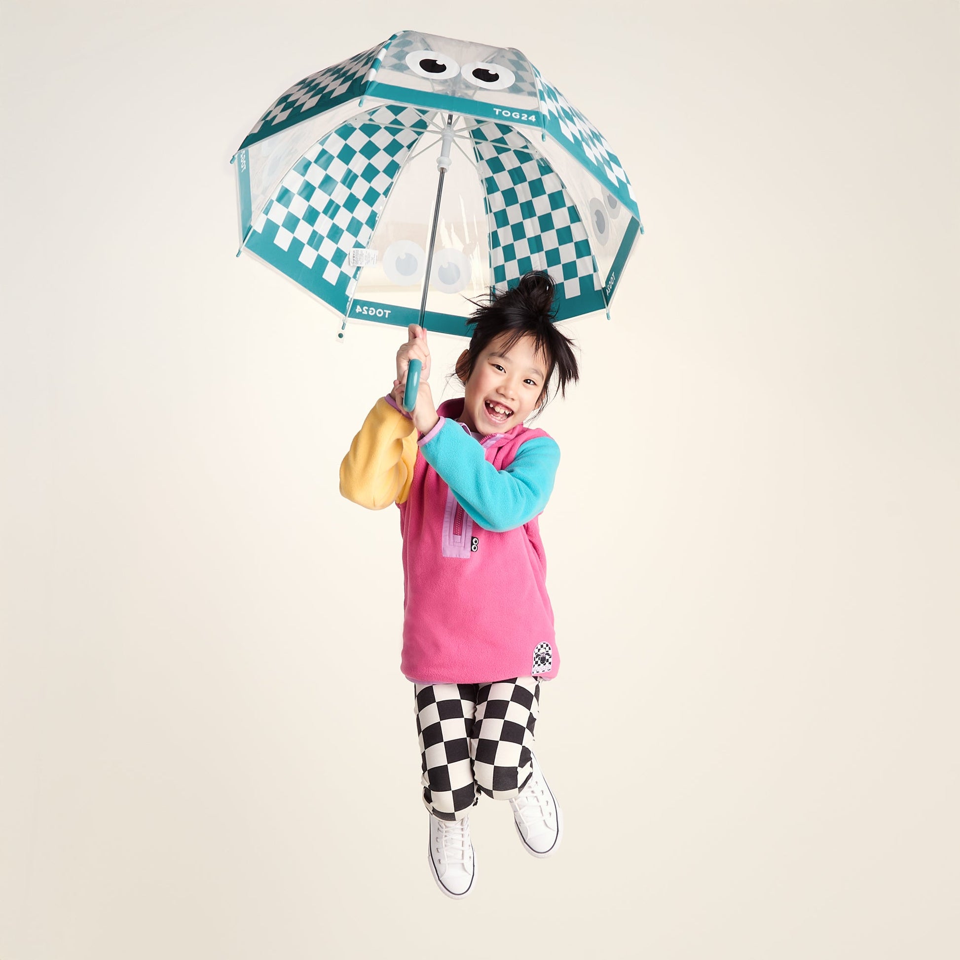 Romney Kids Shaun the Sheep Umbrella - Spearmint Checkerboard