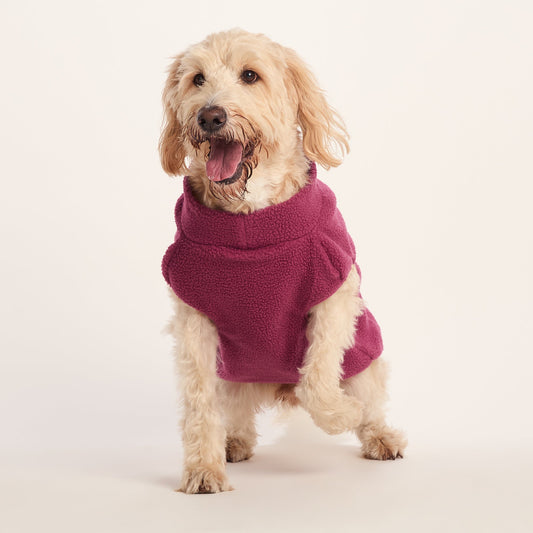 Rover Sherpa Dog Coat XL - Washed Burgundy